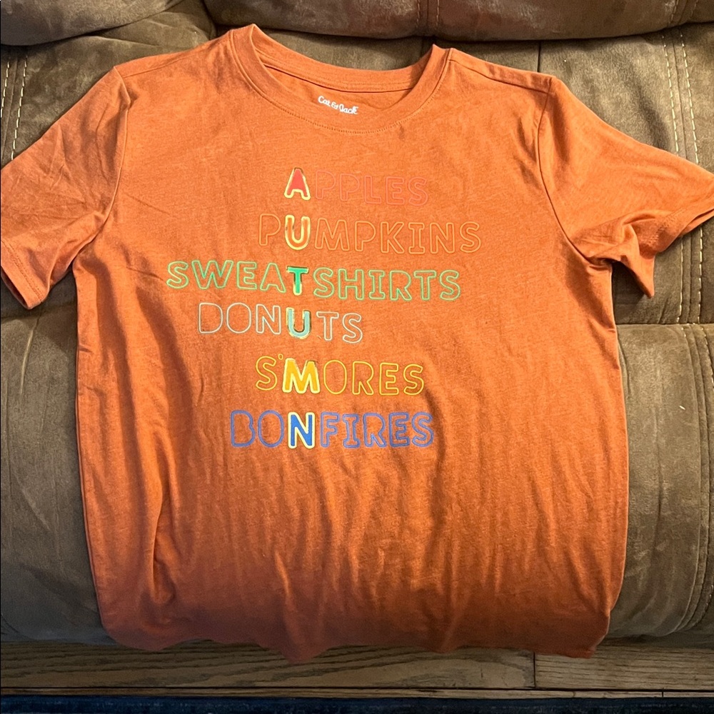 Cat & Jack Orange Fall Graphic Tee